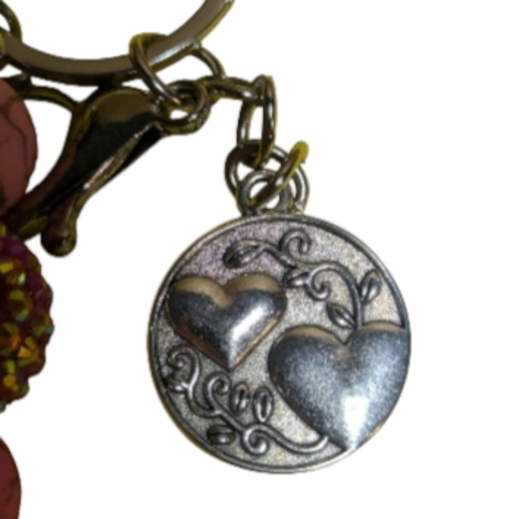 Handmade Beaded Keychain Bag Charm Inspirational Charm Pink NEW - Picture 5 of 5